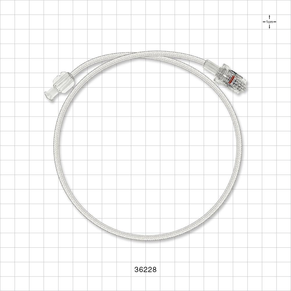 Bonded Braided High-Pressure Extension Line, Female Luer Lock to Rotating Male Luer Lock