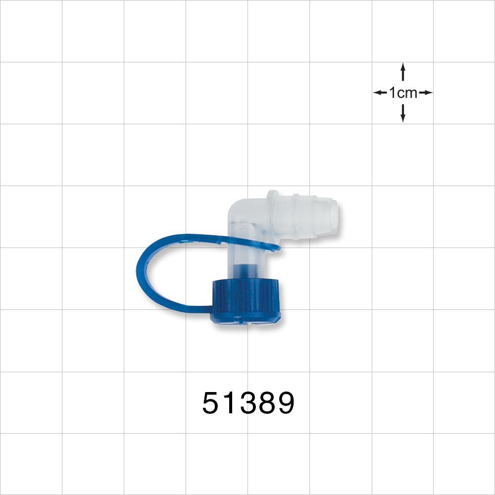 Elbow Connector, Barbed, Female Luer Lock w/Plug