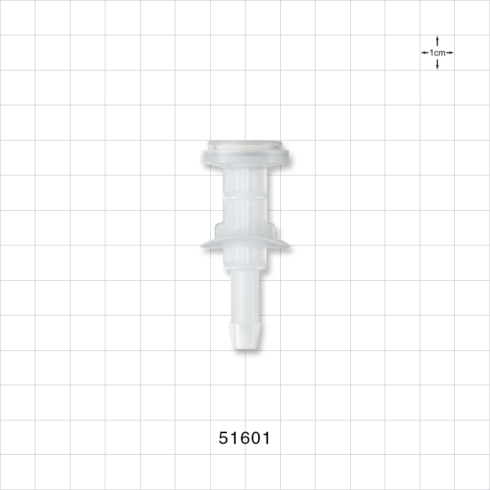 Sanitary Flange, Barbed, Natural, Pre-Attached Gasket