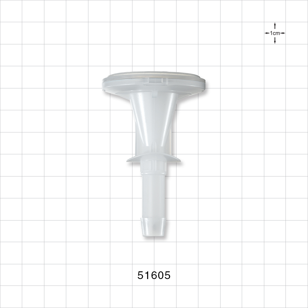 Sanitary Flange, Barbed, Natural, Pre-Attached Gasket