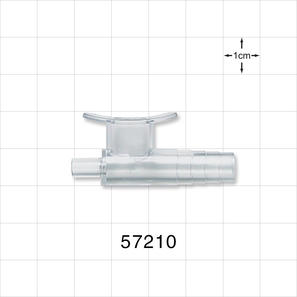 Suction Control Connector with Internal Splash Guard, Clear