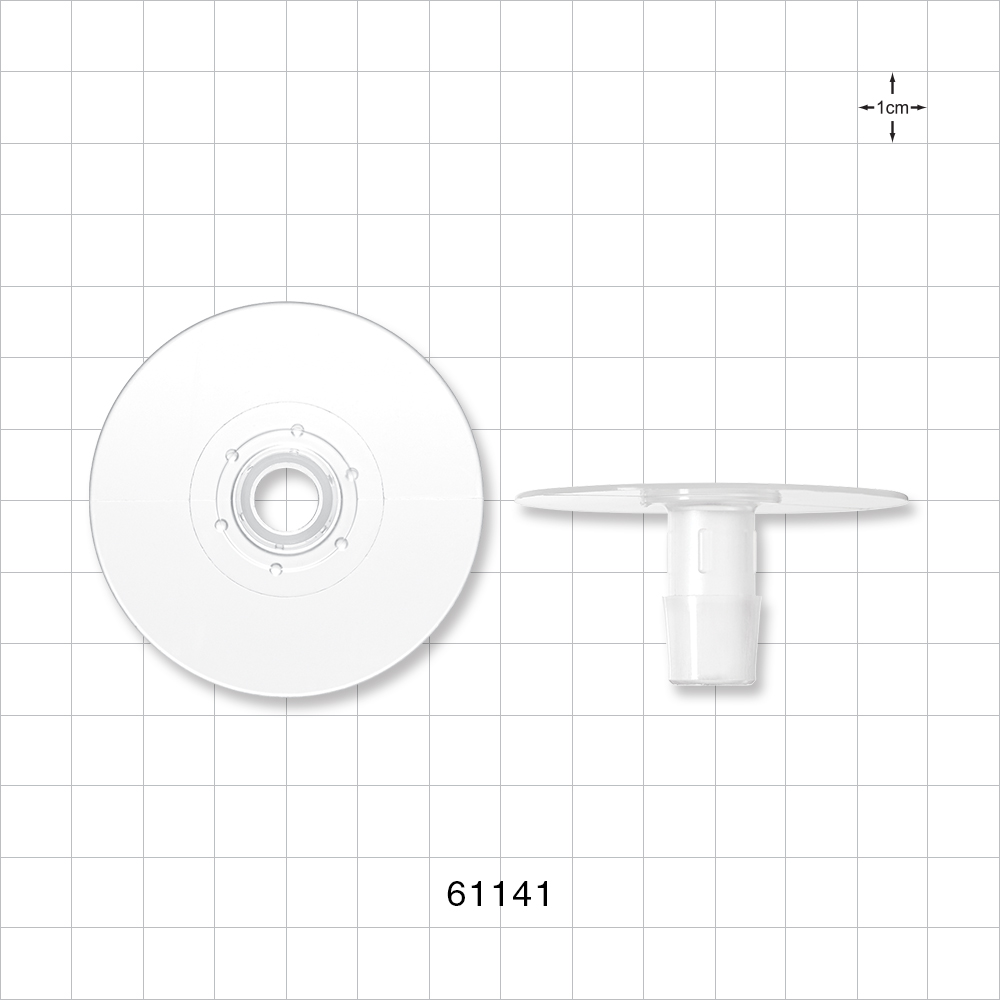 Bag Port Flange with Dimples, Barbed, Natural