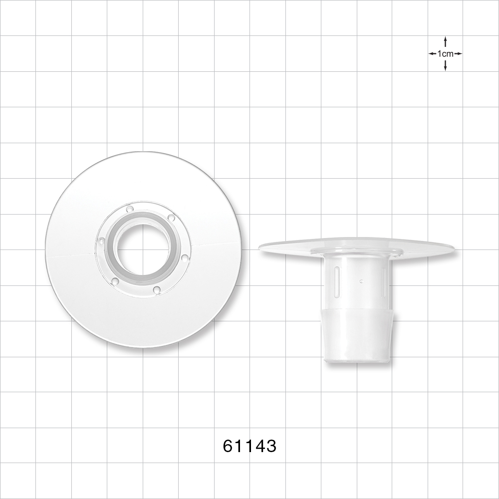 Bag Port Flange with Dimples, Barbed, Natural