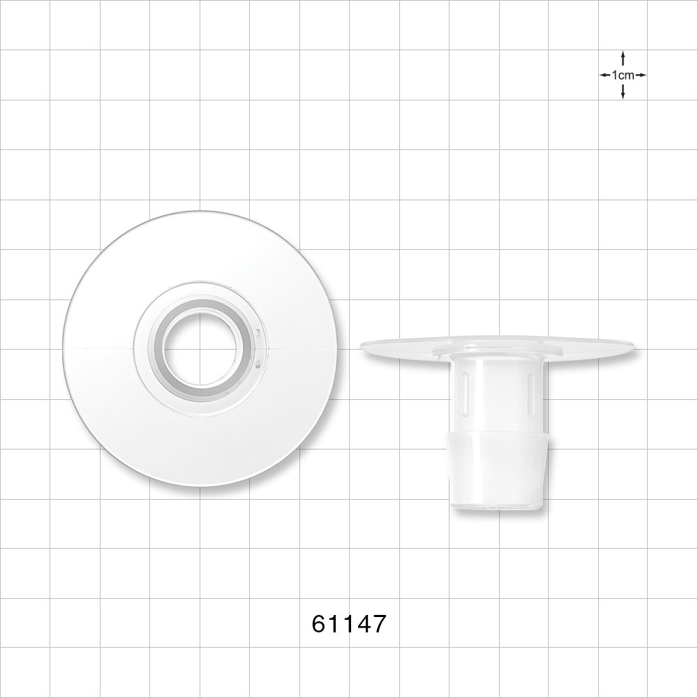 Bag Port Flange with Flat Plate, Barbed, Natural