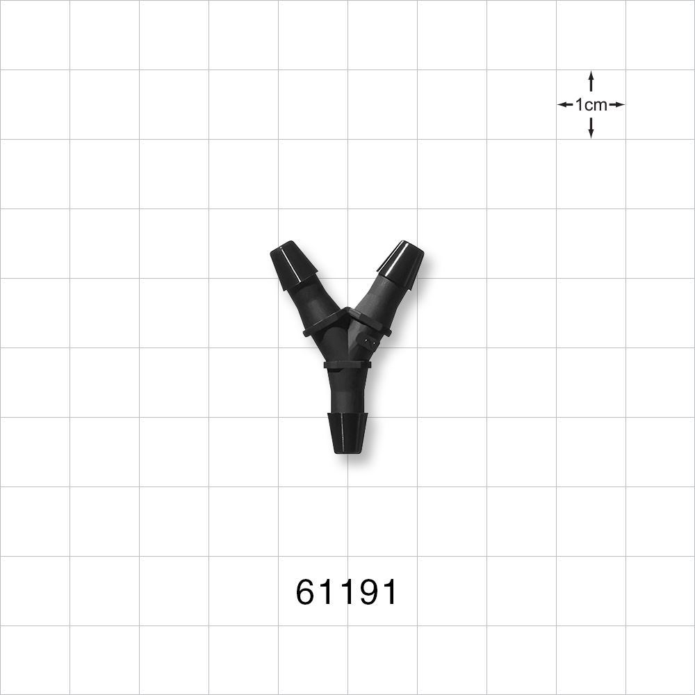 Y Connector, Barbed, Black