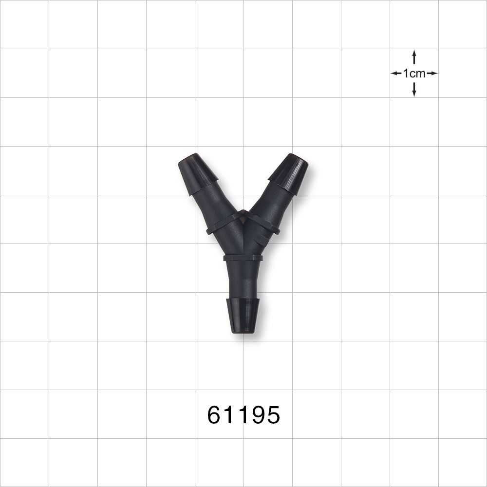 Y Connector, Barbed, Black