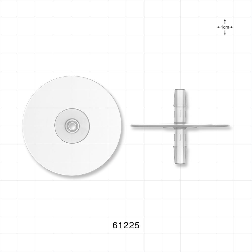 Bag Port Flange with Opposable Barbs, Natural