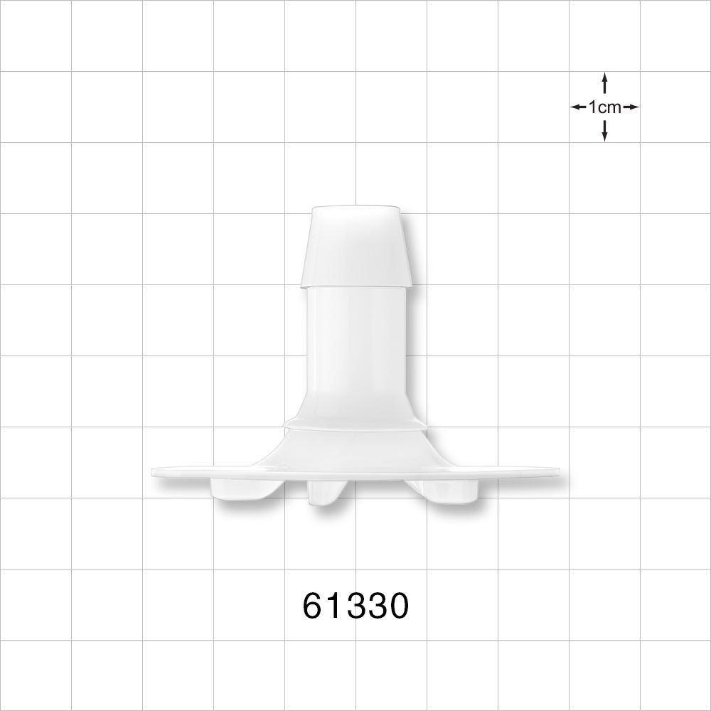 Bag Port Flange with Ribbed Base, Barbed, Natural