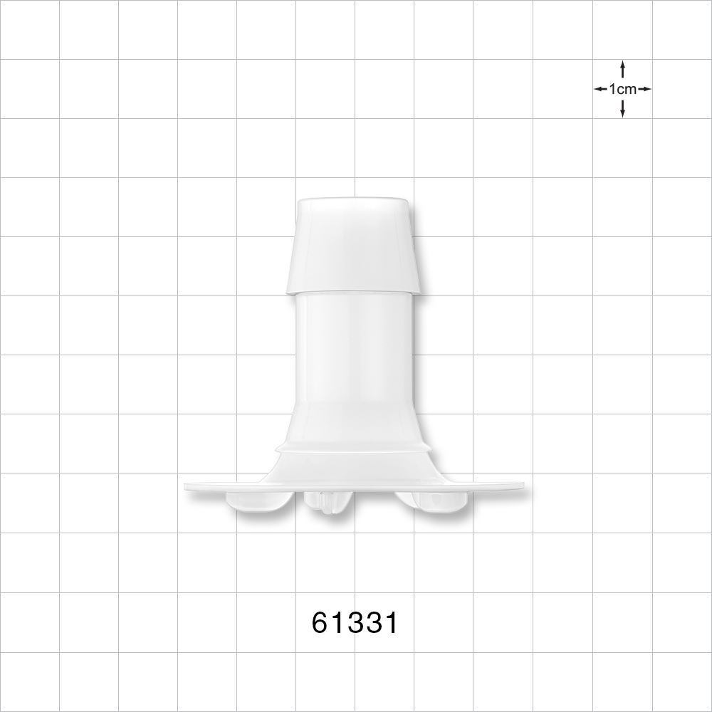 Bag Port Flange with Ribbed Base, Barbed, Natural