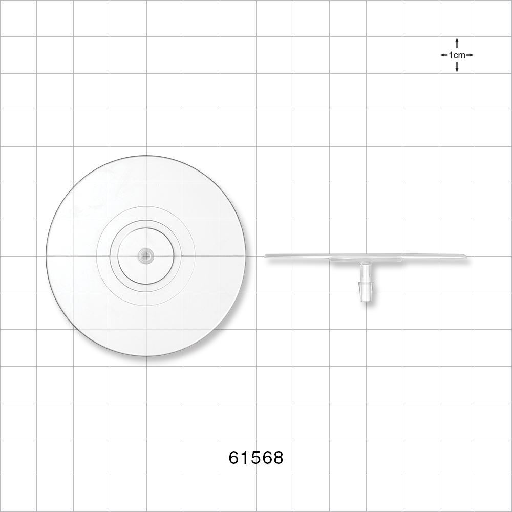 Bag Port Flange with Flat Plate, Barbed, Natural