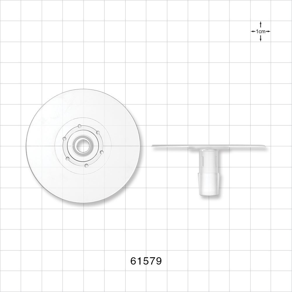 Bag Port Flange with Dimples, Barbed, Natural