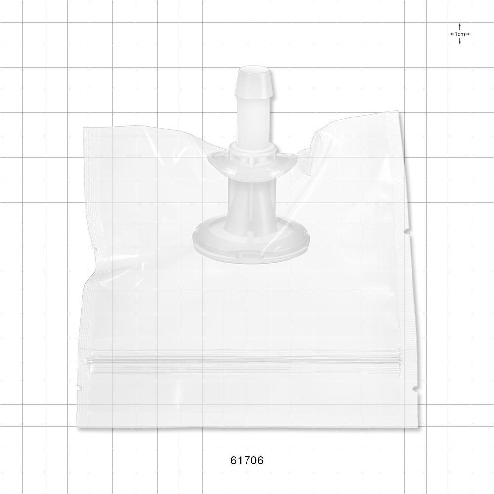 Sanitary Flange, Barbed, Natural, Pre-Attached Gasket, in Sealed Pouch