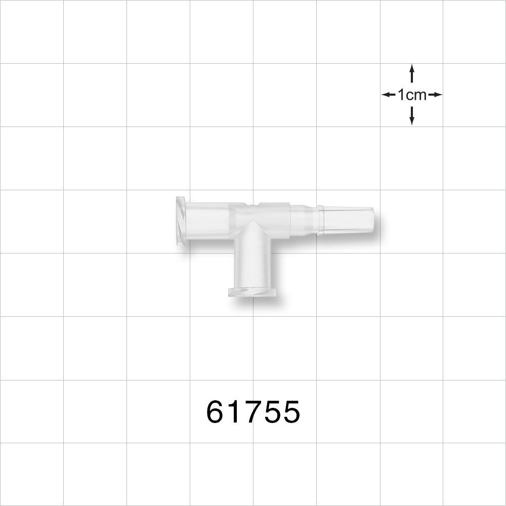 T Connector, Female Luer Lock, Male Luer Slips, Natural