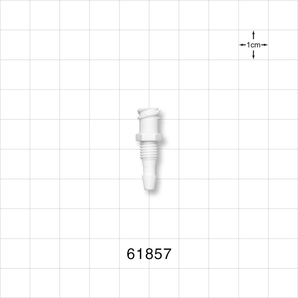 Panel Mount, Female Luer Lock, Barbed, White