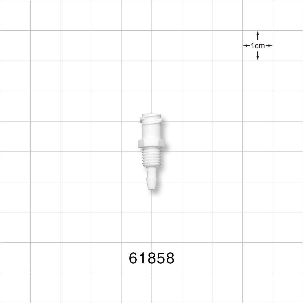 Panel Mount, Female Luer Lock, Barbed, White