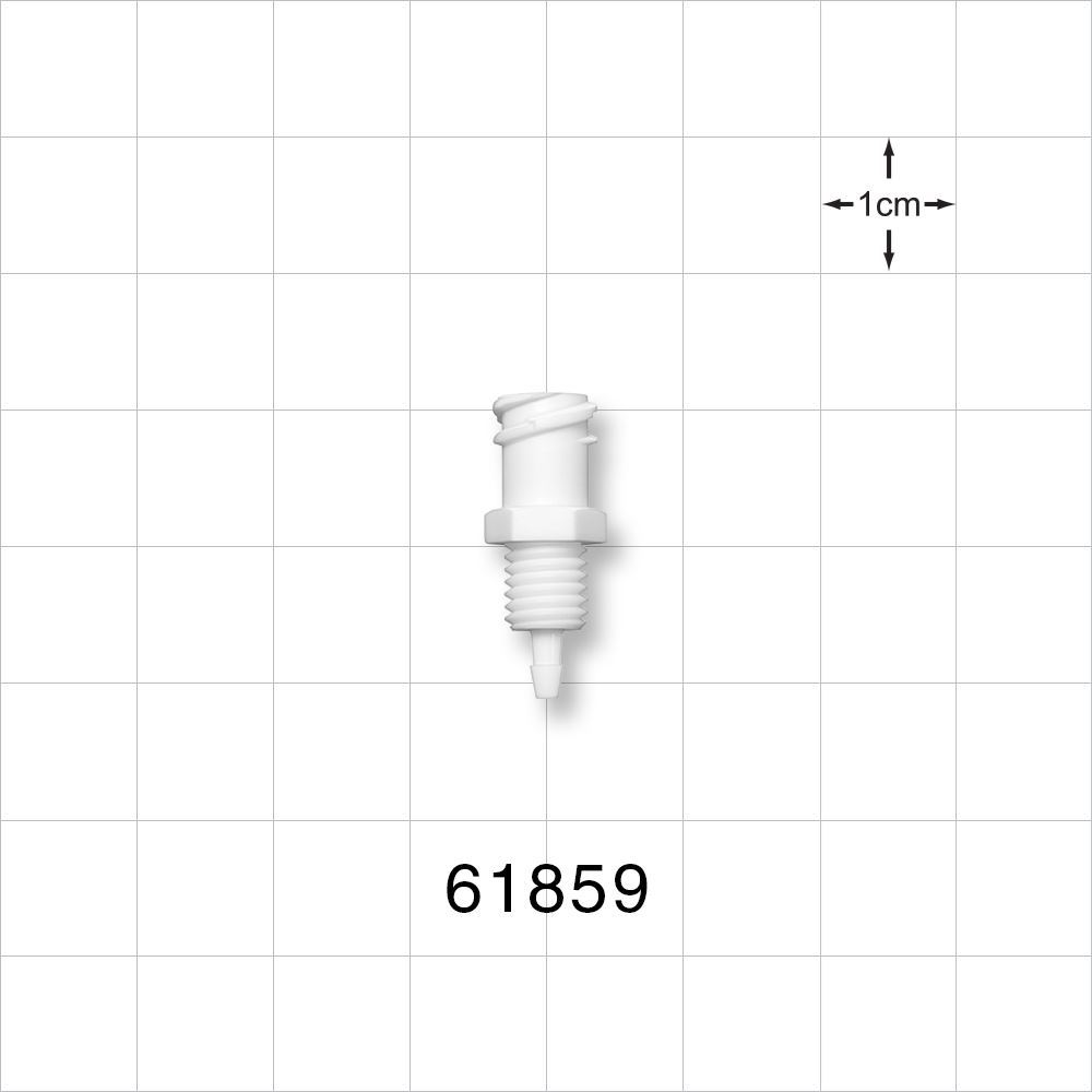 Panel Mount, Female Luer Lock, Barbed, White