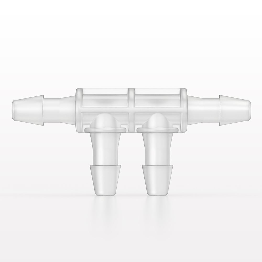 4-port Double Elbow Style Manifold, Barbed, Natural