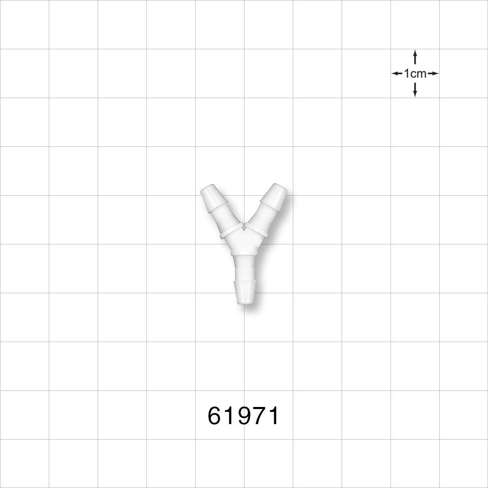 Y Connector, Barbed, White