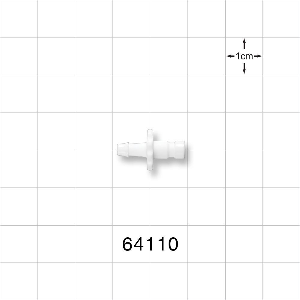 Bayonet Male Connector, Barbed, White