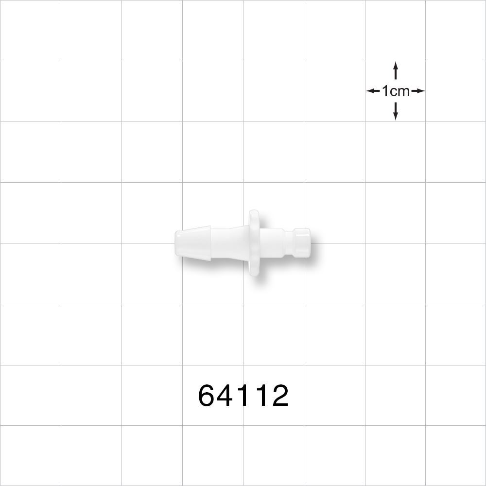 Bayonet Male Connector, Barbed, White