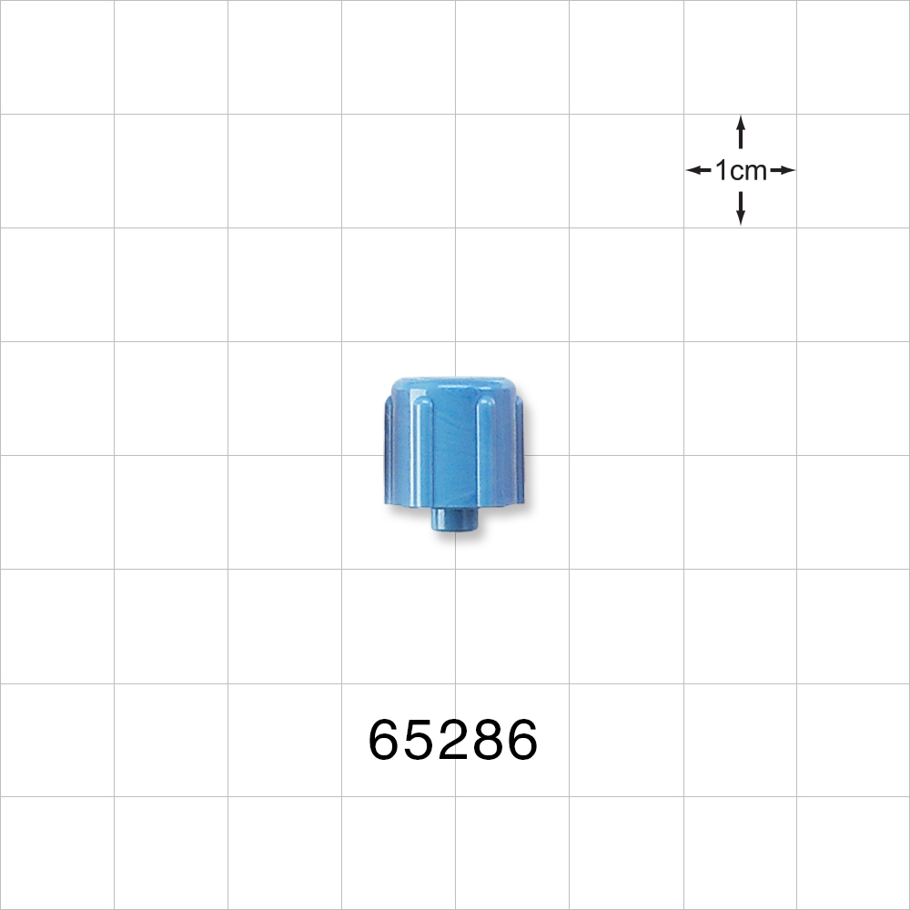 Male Luer Cap, Non-Vented, Light Blue