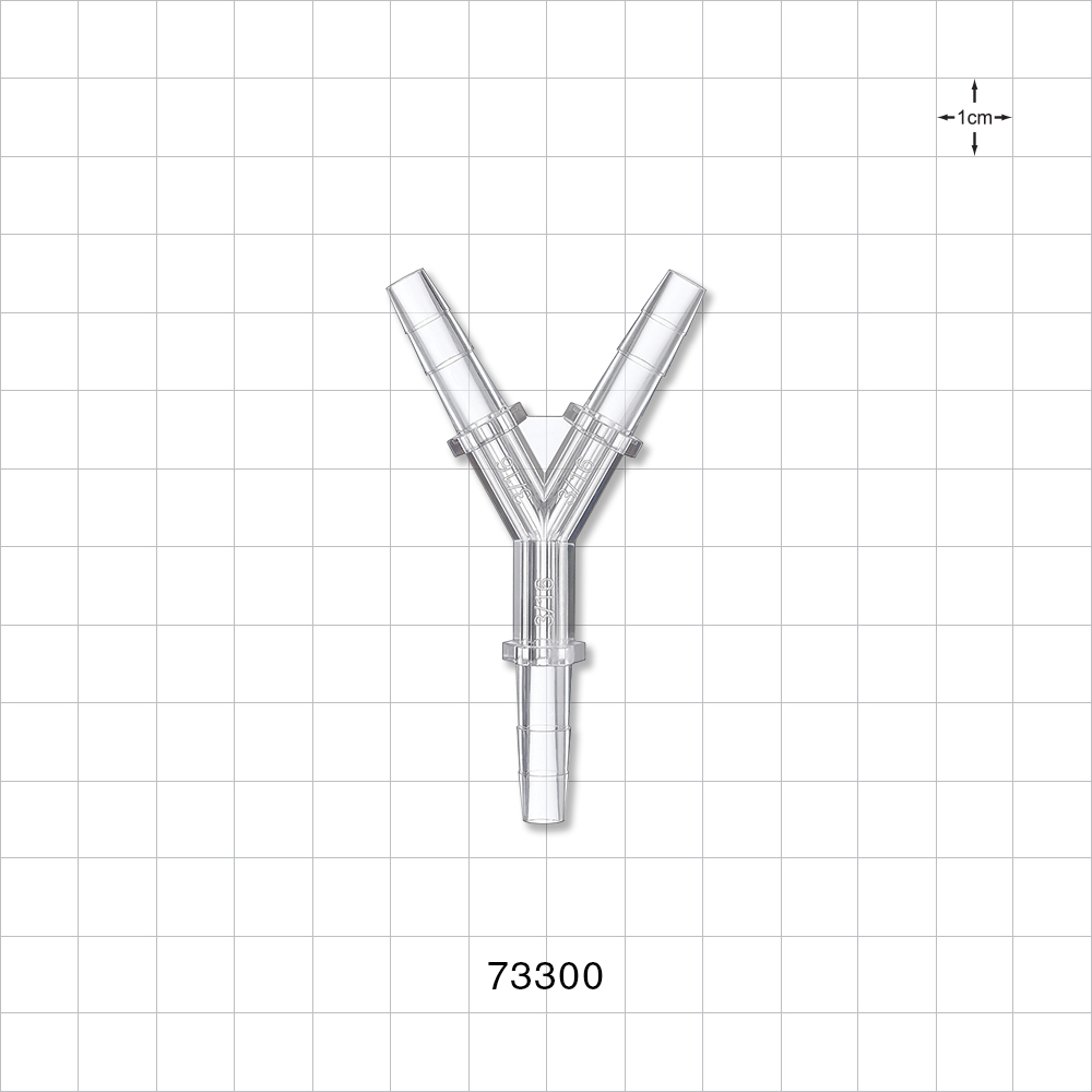 Y Connector, Barbed, Clear