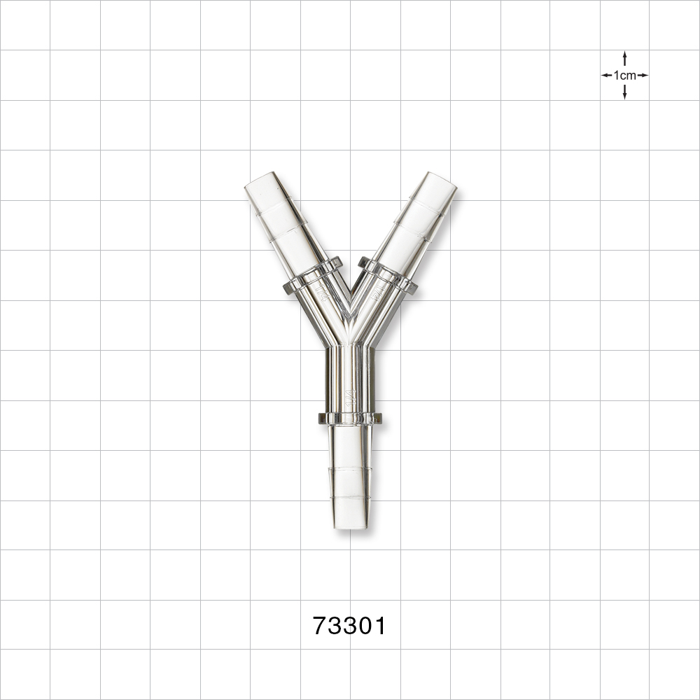 Y Connector, Barbed, Clear