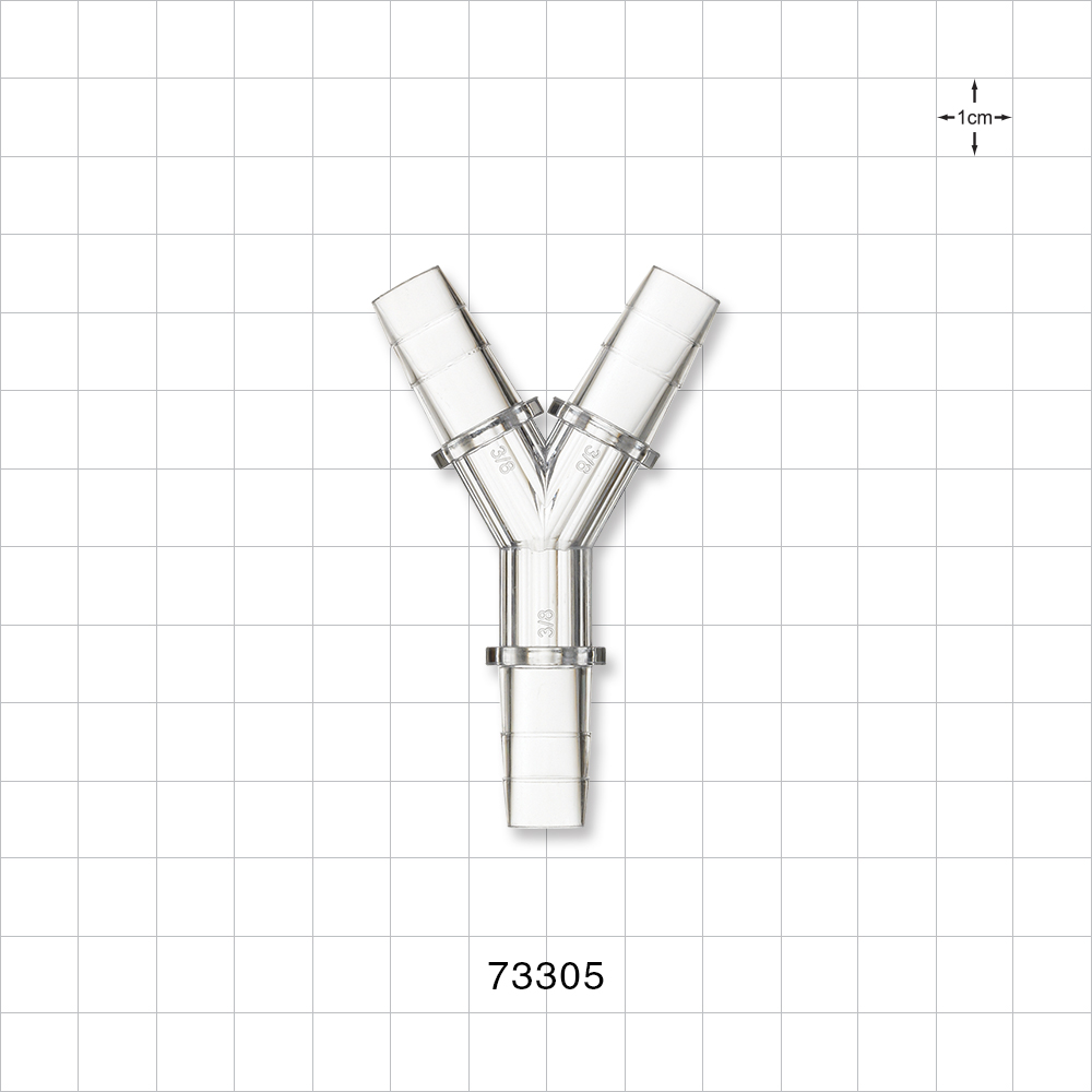 Y Connector, Barbed, Clear