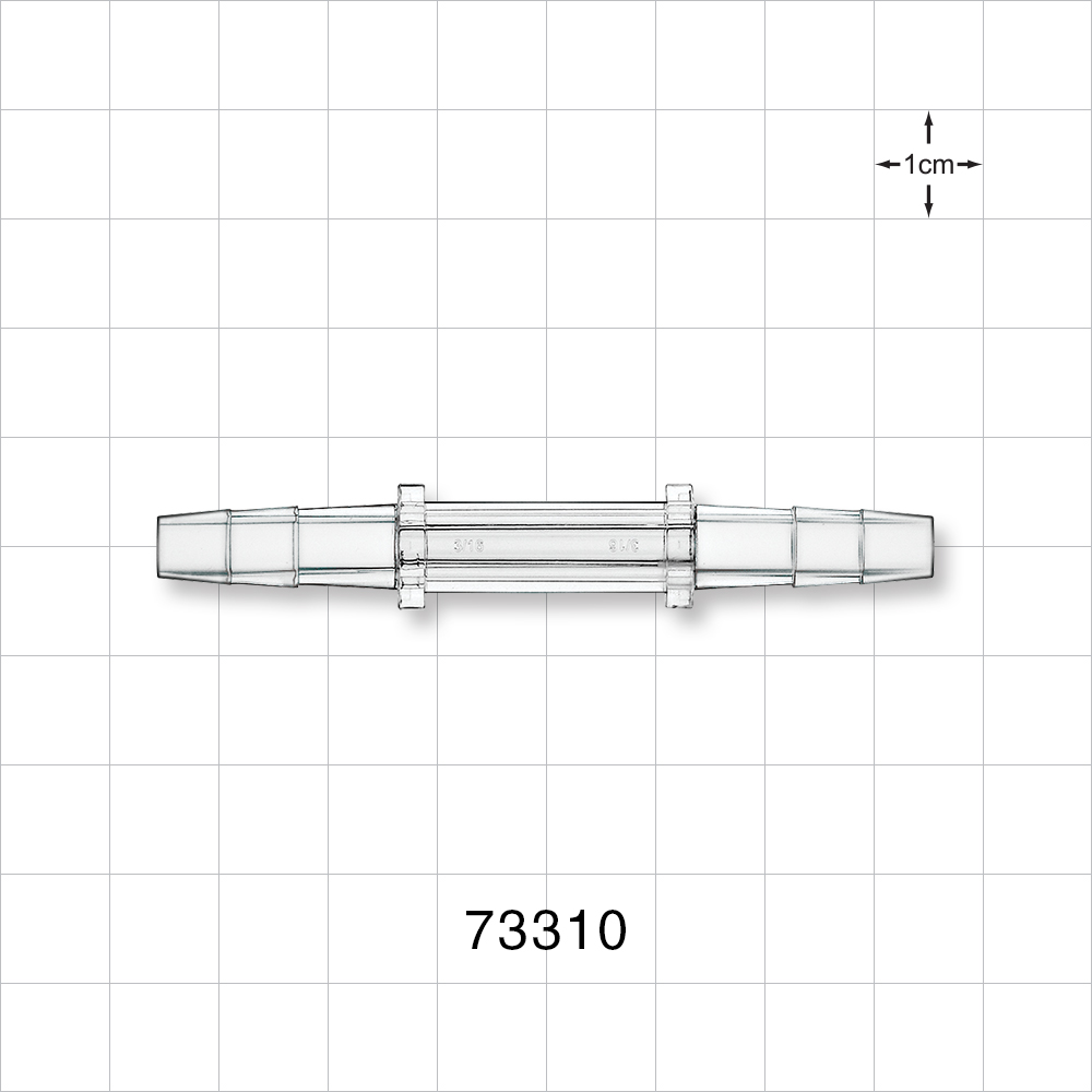 Straight Connector, Barbed, Clear