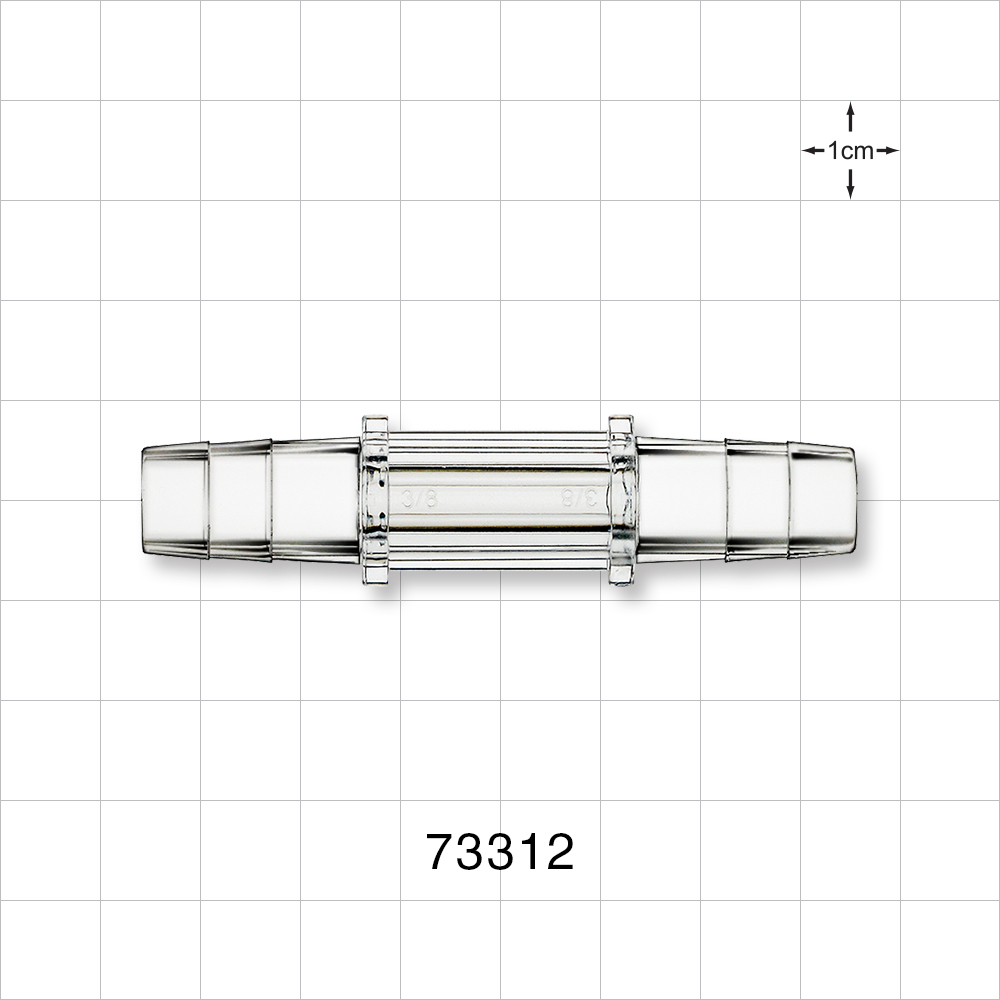 Straight Connector, Barbed, Clear