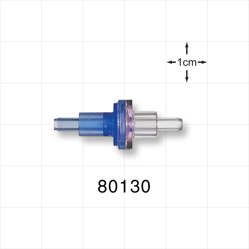 Check Valve, Blue Inlet, Clear Outlet