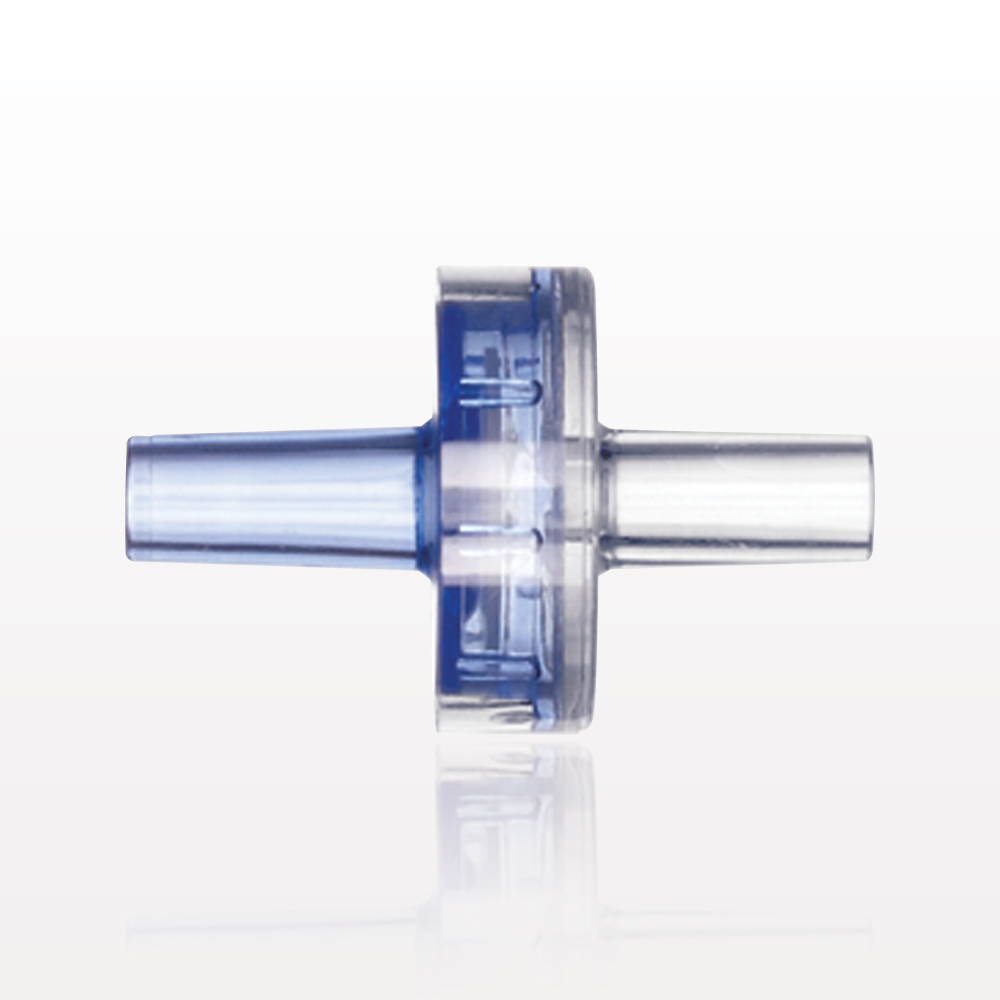 Check Valve, Blue Male Luer Slip Inlet, Clear Male Luer Slip Outlet