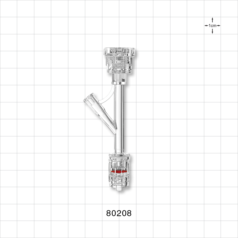 Hemostasis Valve Y Connector, Rotating Male Luer Lock, Female Luer Lock Sideport