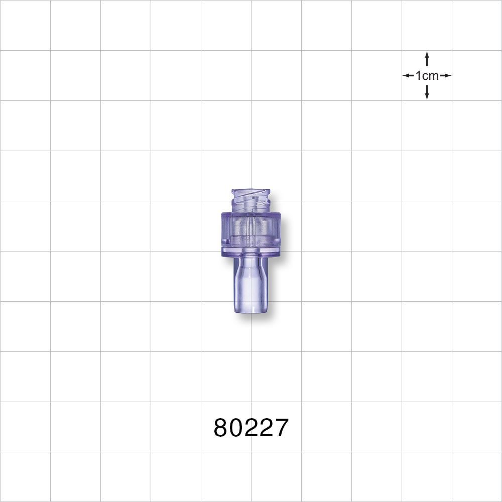 Needleless Injection Site, Swabbable with Hermetic Seal, Female Luer Lock, Tubing Port