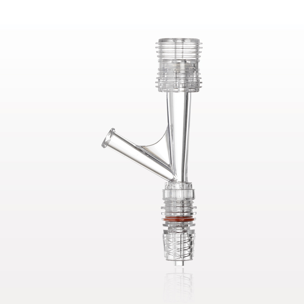 One Handed Hemostasis Valve Y Connector, Rotating Male Luer Lock, Female Luer Lock Sideport