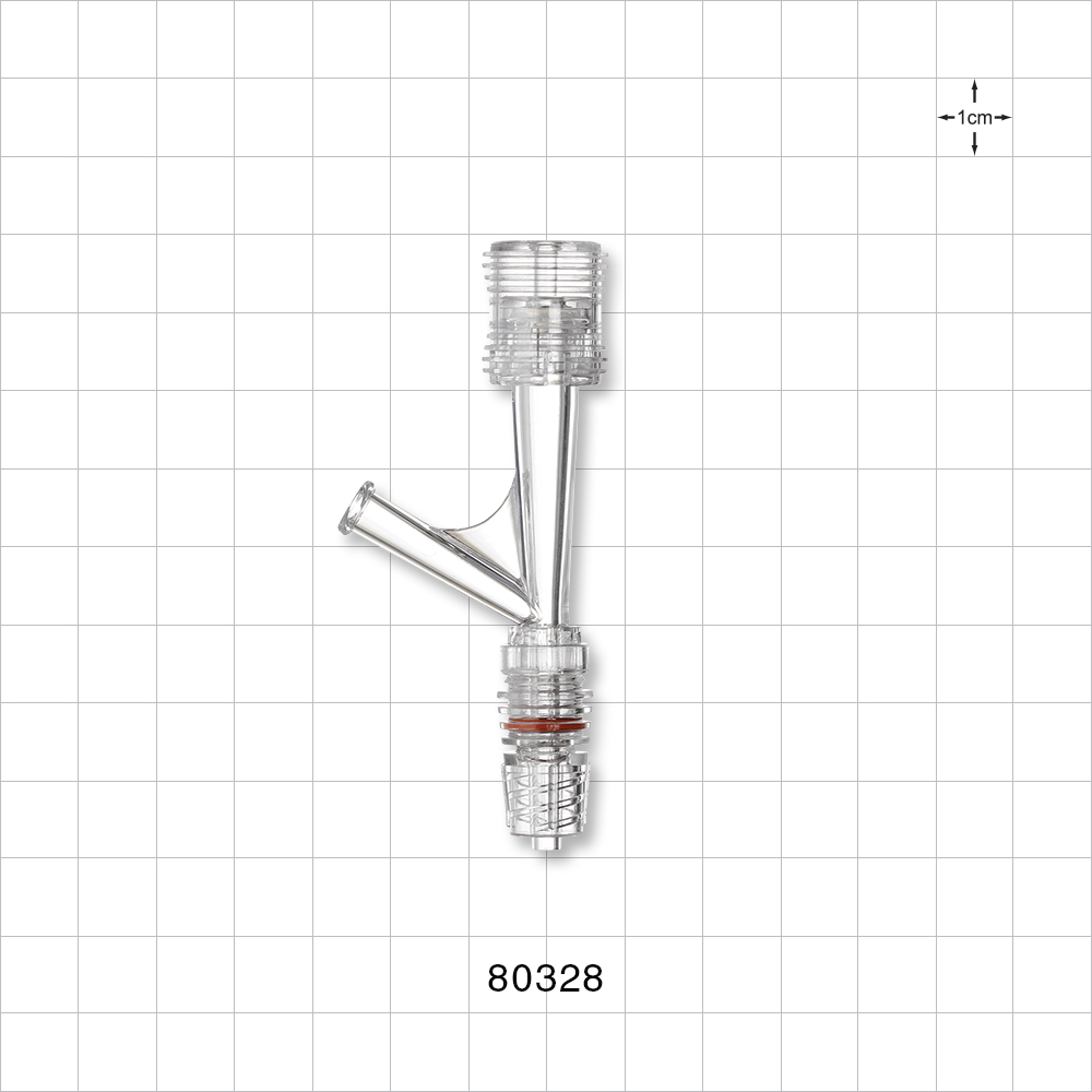 One Handed Hemostasis Valve Y Connector, Rotating Male Luer Lock, Female Luer Lock Sideport