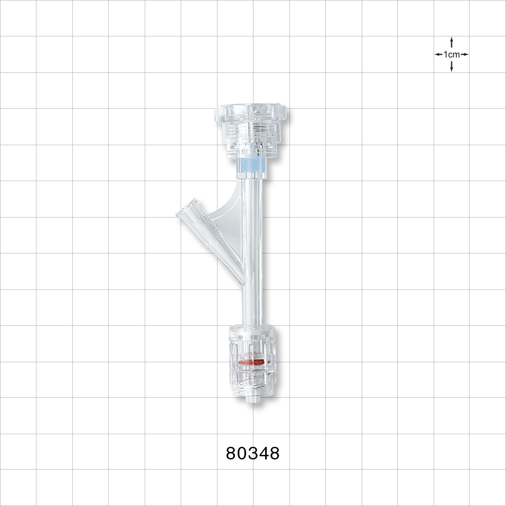 Hemostasis Valve Y Connector, Rotating Male Luer Lock, Female Luer Lock Sideport