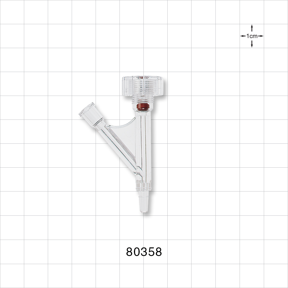 Hemostasis Valve Y Connector, Male Luer Slip, Female Luer Lock Sideport