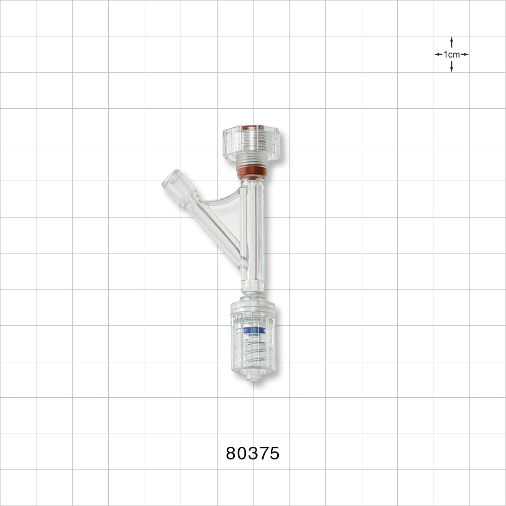 Hemostasis Valve Y Connector, Rotating Male Luer Lock, Female Luer Lock Sideport