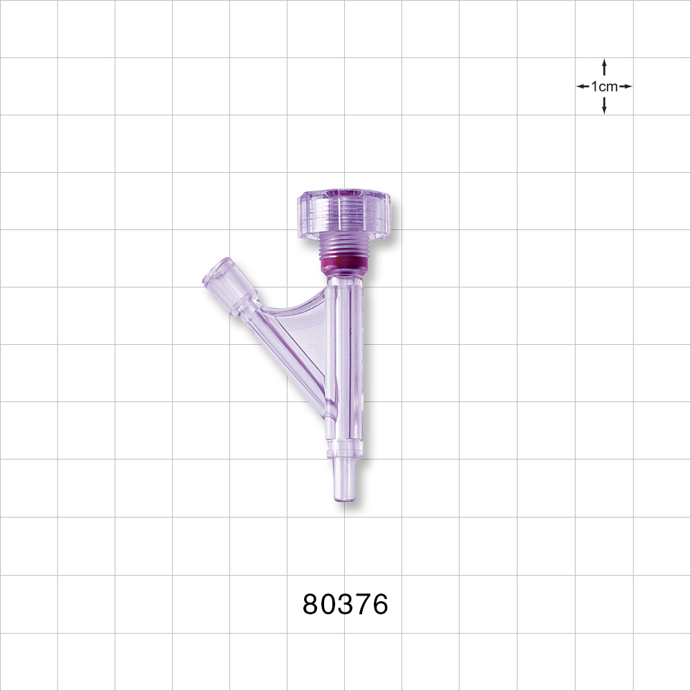 Hemostasis Valve Y Connector, Male Luer Slip, Female Luer Lock Sideport