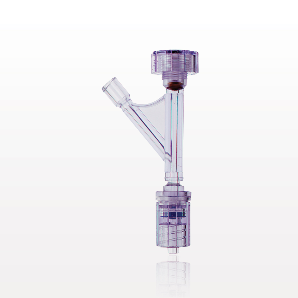 Hemostasis Valve Y Connector, Rotating Male Luer Lock, Female Luer Lock Sideport