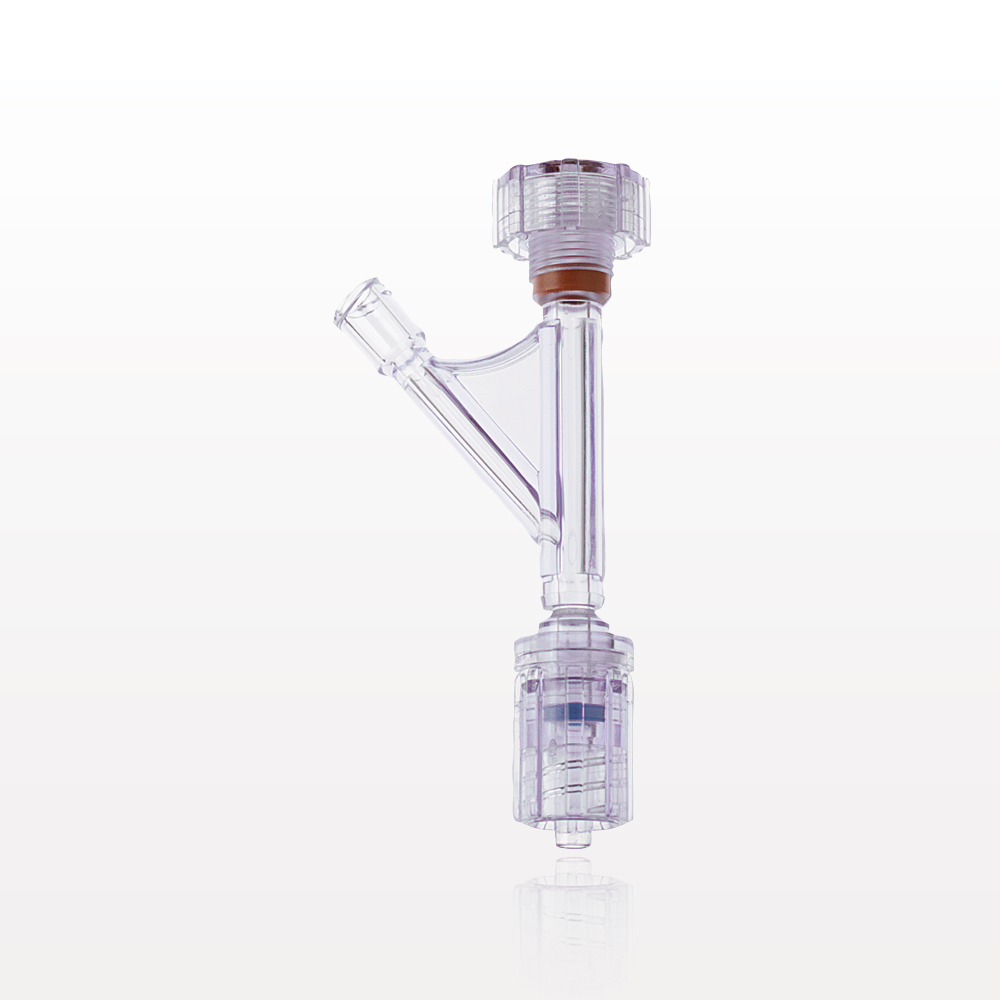 Hemostasis Valve Y Connector, Rotating Male Luer Lock, Female Luer Lock Sideport