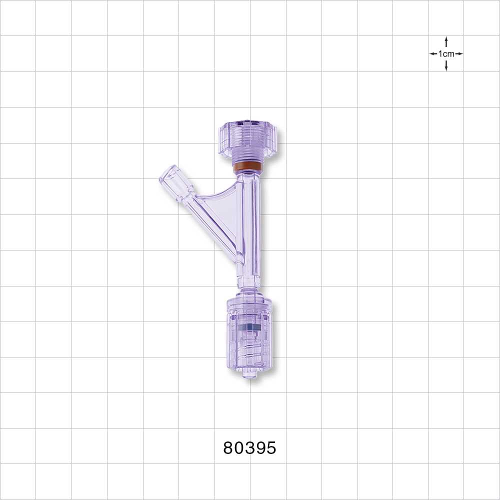 Hemostasis Valve Y Connector, Rotating Male Luer Lock, Female Luer Lock Sideport