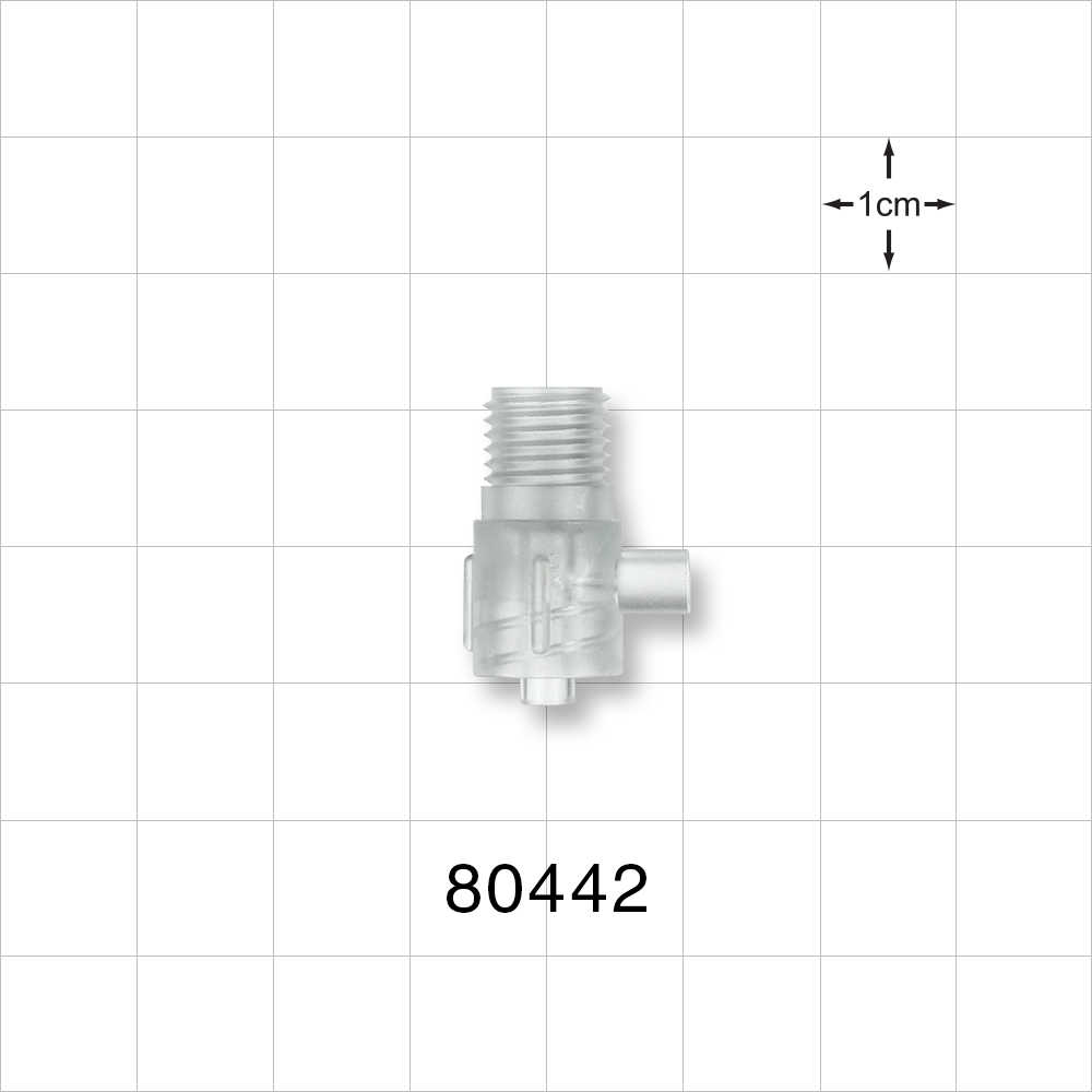 Tuohy Borst Adapter Body, Male Luer Lock with Sideport