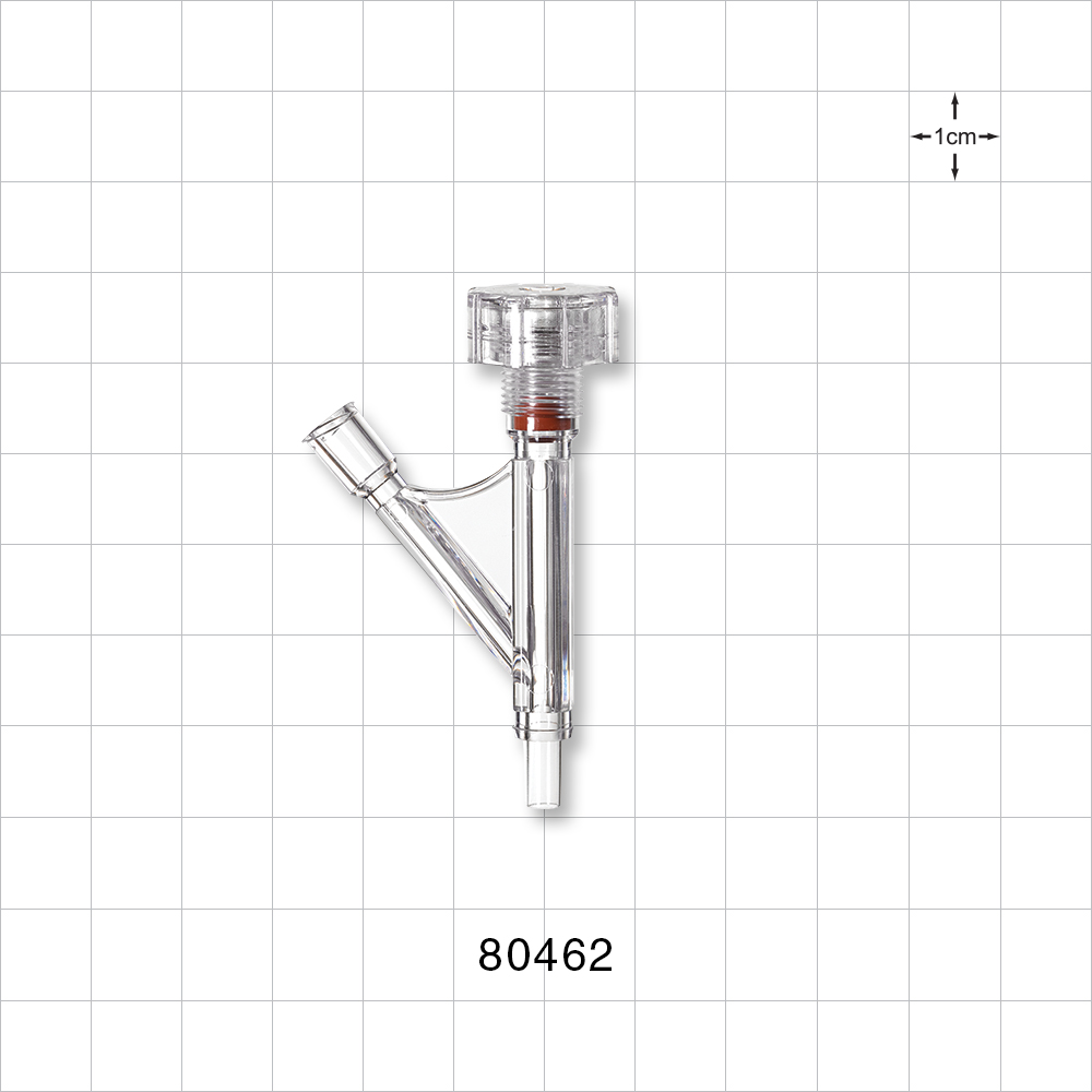 Hemostasis Valve Y Connector, Male Luer Slip, Female Luer Lock Sideport