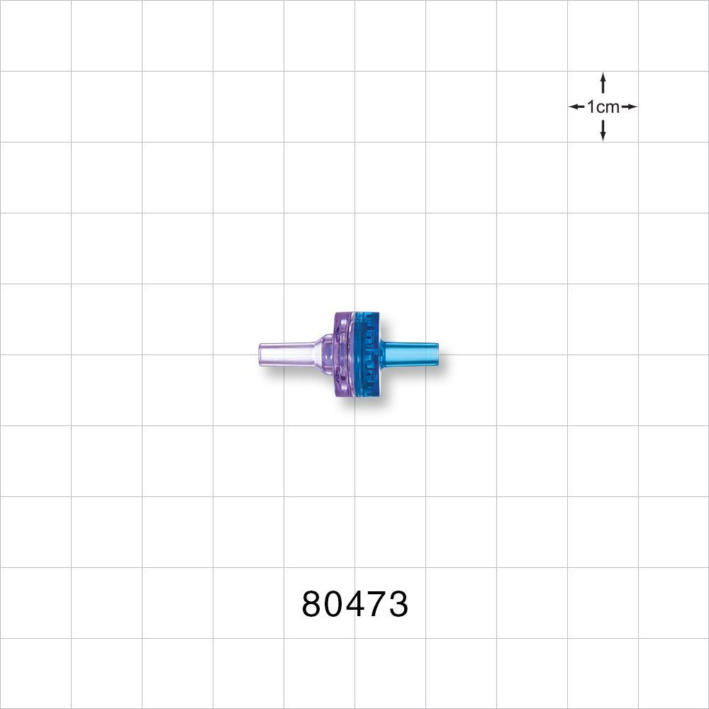 Check Valve, Clear Inlet, Blue Outlet