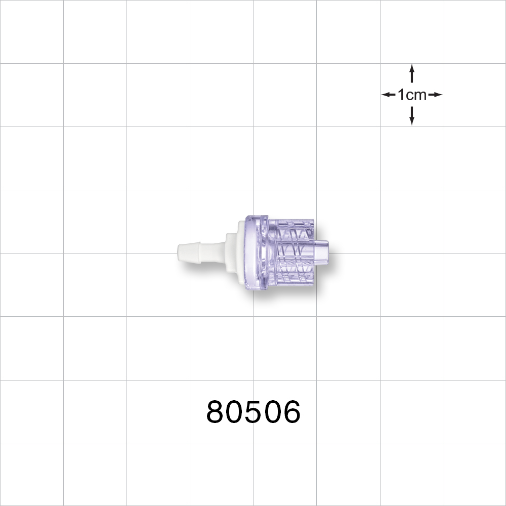 Check Valve, Barbed Inlet, Male Luer Lock Outlet