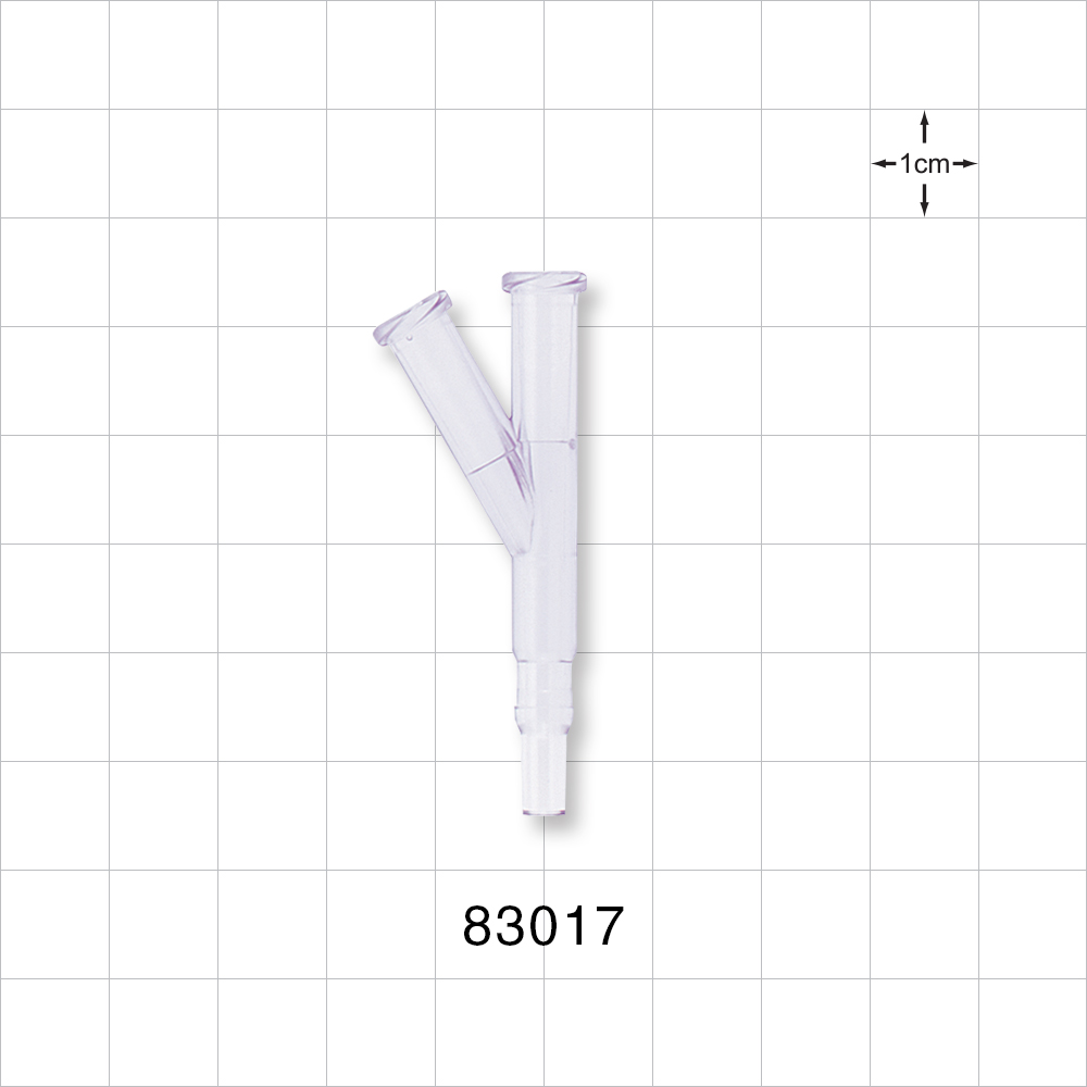 Y Connector 2 Female Luer Locks, Male Luer Slip, Clear