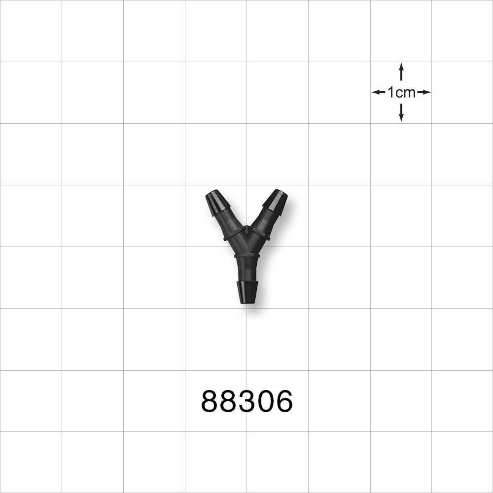 Y Connector, Barbed, Black