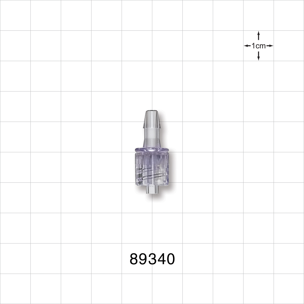 Male Luer w/Spin Lock, Barbed, Clear